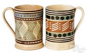 TWO MOCHA MUGS, 19TH C.Two moc