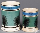 TWO MOCHA MUGS, WITH SEAWEED D