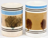 TWO MOCHA SEAWEED MUGS, 19TH C