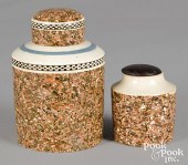 TWO MOCHA TEA CADDIES, WITH AG