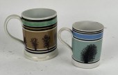 TWO MOCHAWARE MUGS 19TH CENTUR