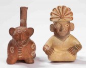 TWO MOCHE FIGURAL VESSELSTwo M