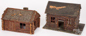 TWO MODEL LOG CABINS, EARLY 20