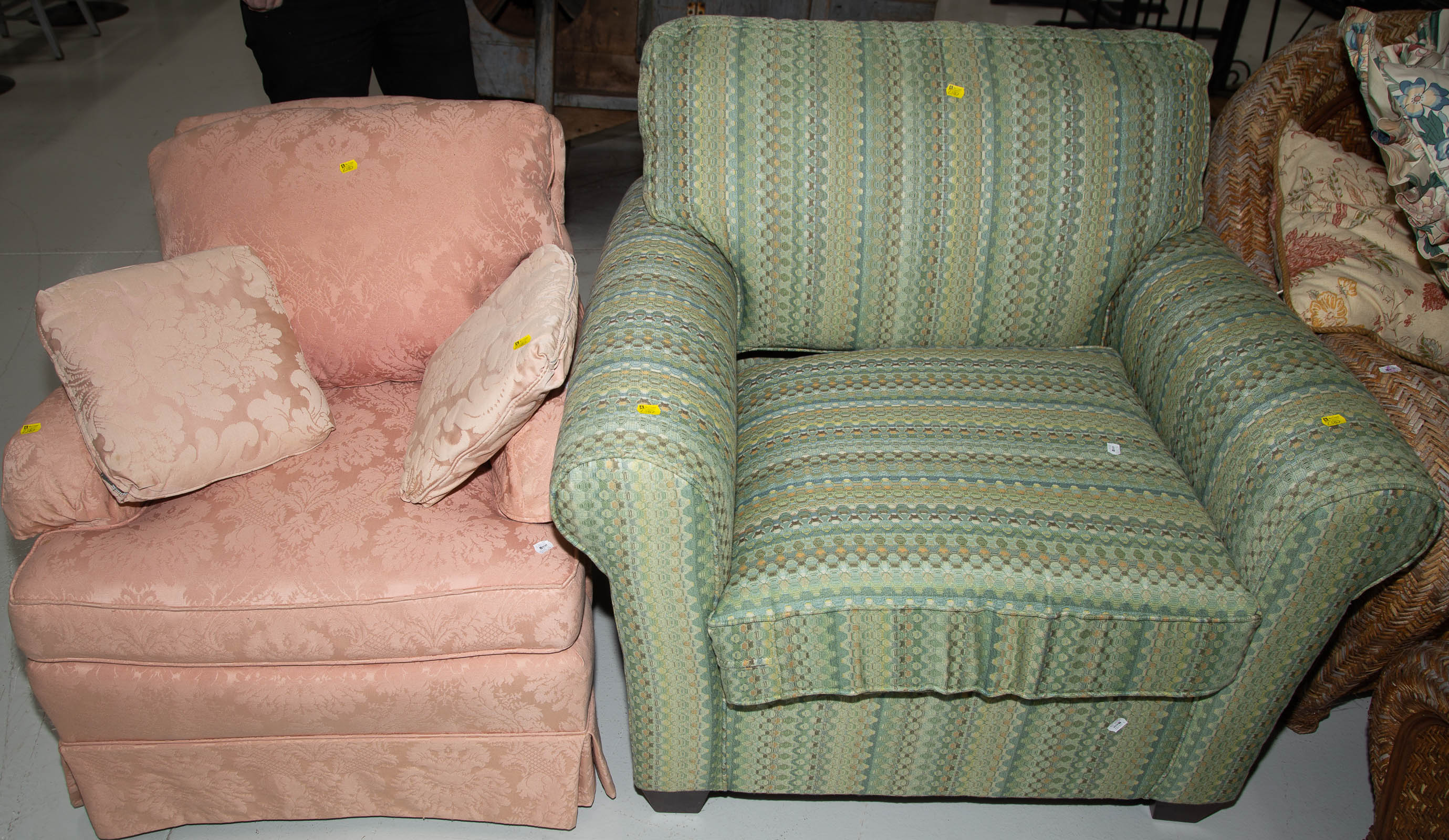 TWO MODERN ARM CHAIRS Largest one