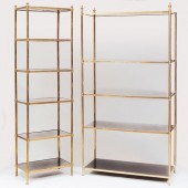 TWO MODERN BRASS AND EBONIZED