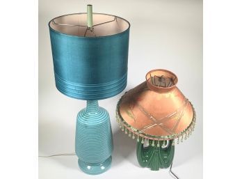 Two modern ceramic lamps with