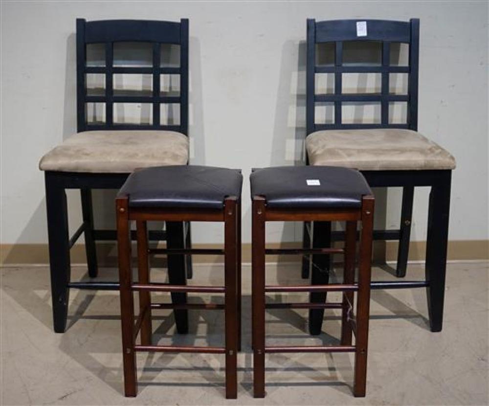 TWO MODERN CHERRY FINISH BROWN