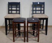 TWO MODERN CHERRY FINISH BROWN