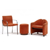 TWO MODERN DESIGNED ARMCHAIRS