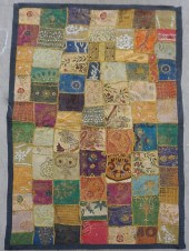 TWO MODERN EMBROIDERED AND WOV