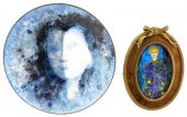 TWO MODERN ENAMEL PORTRAITS: O