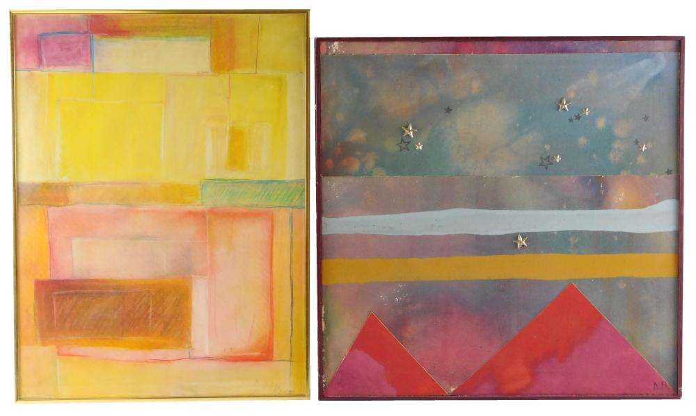 TWO MODERN FRAMED PIECES, ONE BY
