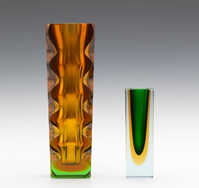 Two Modern Italian Glass Vases
