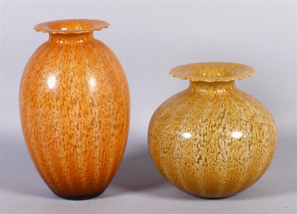 TWO MODERN ITALIAN GLASS VASESTWO