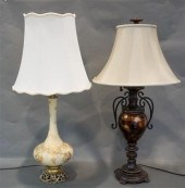 TWO MODERN PATINATED METAL AND