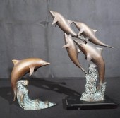 TWO MODERN PATINATED METAL ‘DO