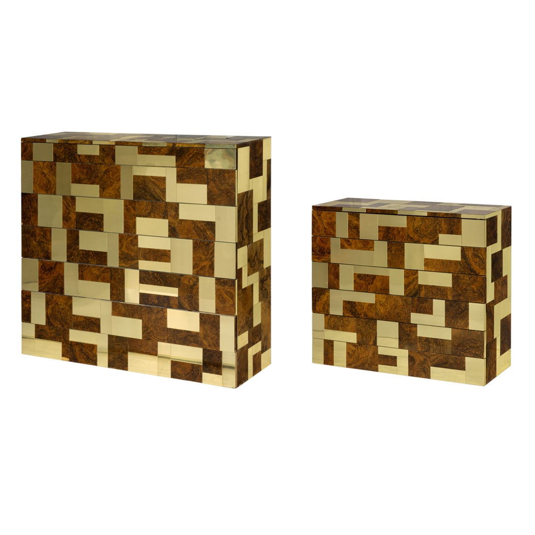 TWO MODERN PAUL EVANS STYLE BRASS