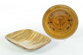 TWO MODERN REDWARE ITEMS.  Ame