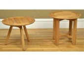 Two modern teak tables/stands