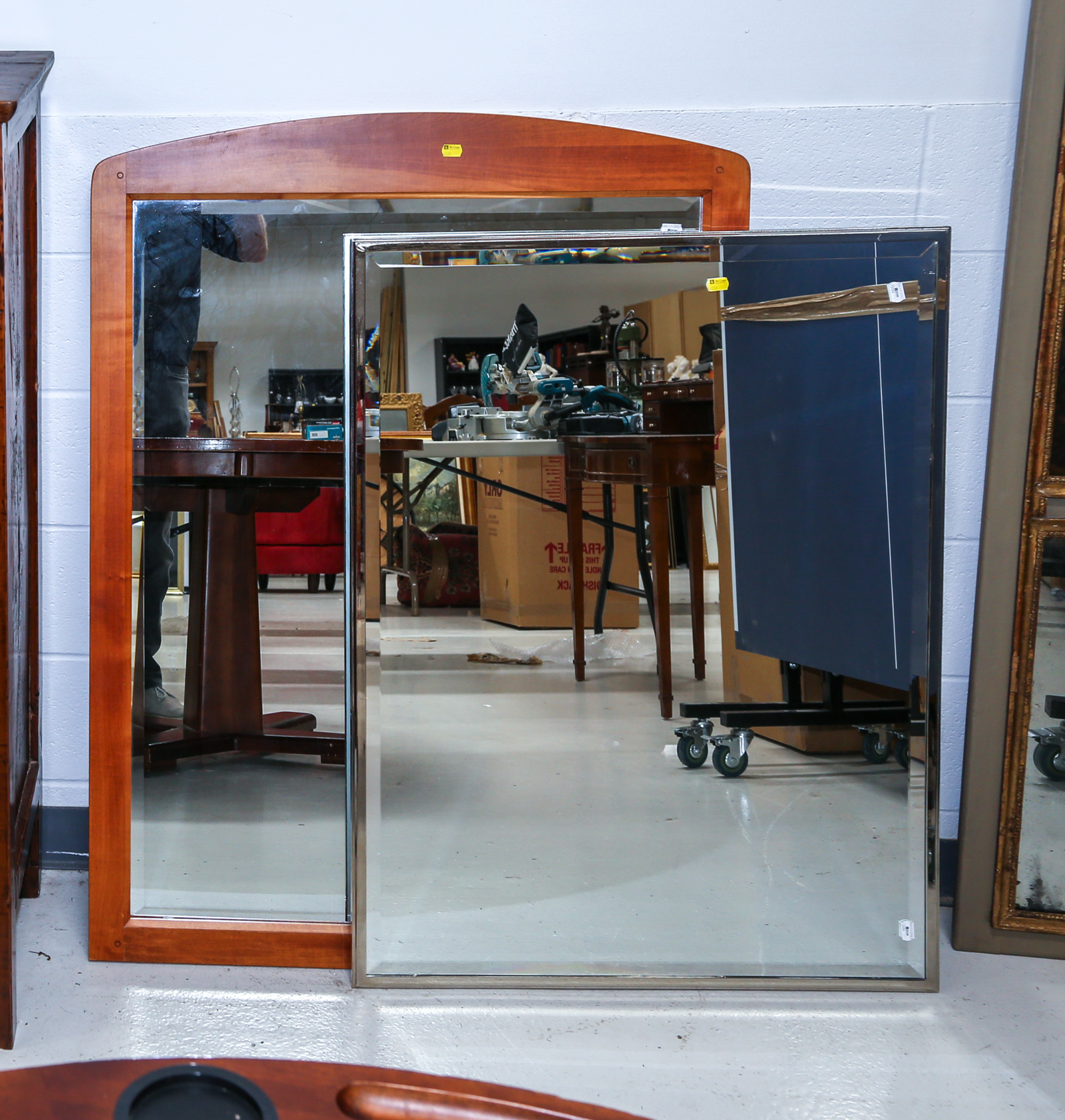 TWO MODERN WALL MIRRORS Larger