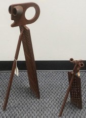 TWO MODERN WELDED STEEL FIGURE