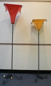 TWO MODERN WROUGHT IRON AND CO