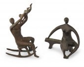 TWO MODERNIST BRONZE FIGURAL S