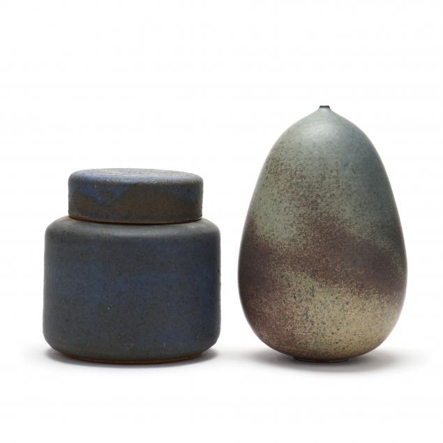 TWO MODERNIST CERAMIC TABLE