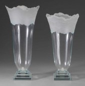 Two Monumental Art Glass Vases