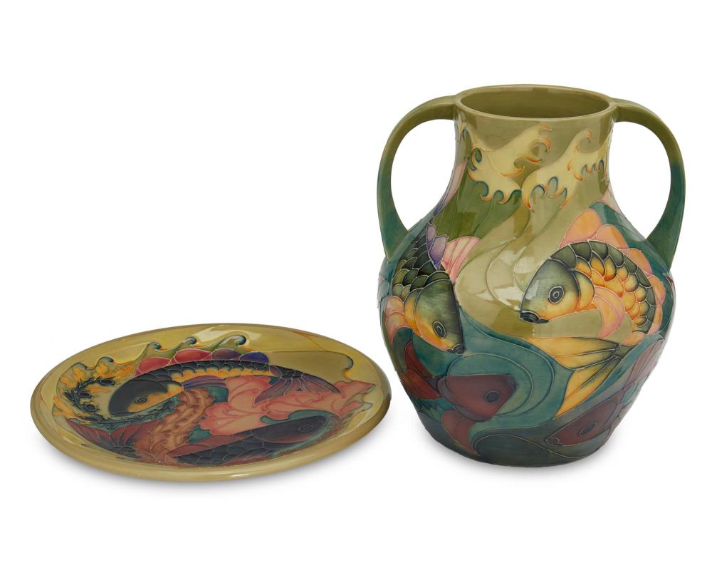 TWO MOORCROFT POTTERY TROUT