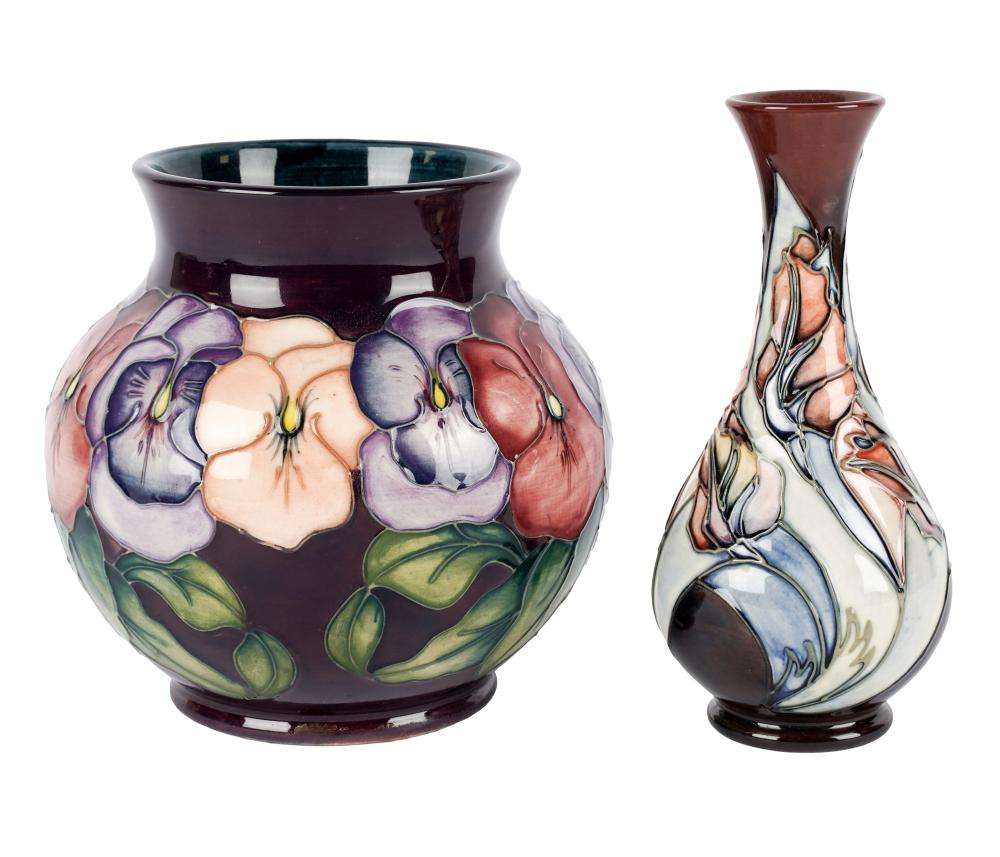 TWO MOORCROFT POTTERY VASESeach