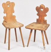 TWO MORAVIAN PINE BRECHSTUHL,