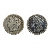 TWO MORGAN DOLLARS, 1892 CARSO