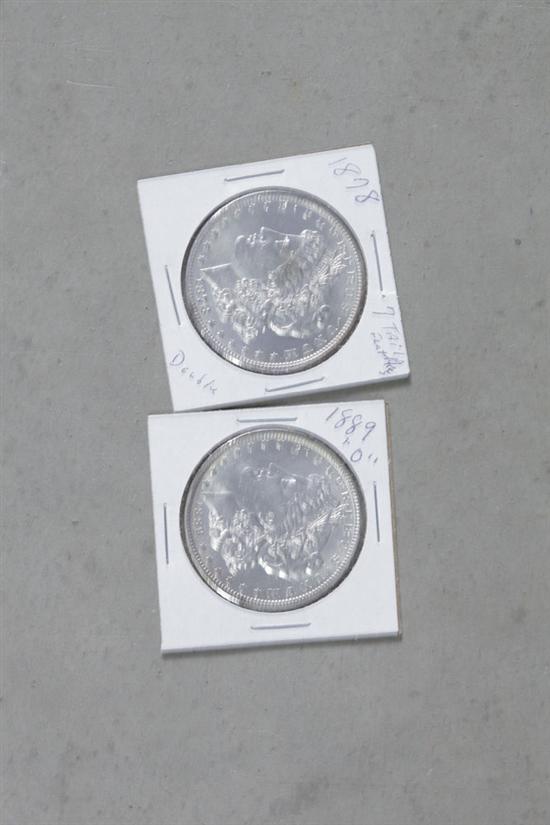 TWO MORGAN DOLLARS. Including