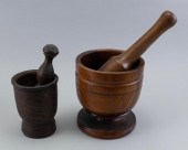 TWO MORTAR AND PESTLES 19TH CE