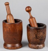 TWO MORTAR AND PESTLES, 19TH C