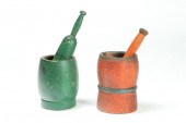 TWO MORTARS AND PESTLES.  Amer