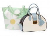TWO MOSCHINO LEATHER HANDBAGST