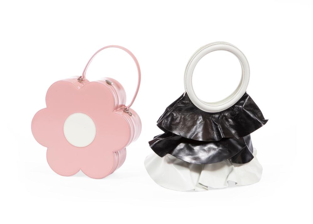 TWO MOSCHINO PATENT LEATHER