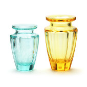 TWO MOSER COLORED CRYSTAL  ETE