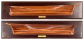 TWO MOUNTED DECORATIVE HALF HU