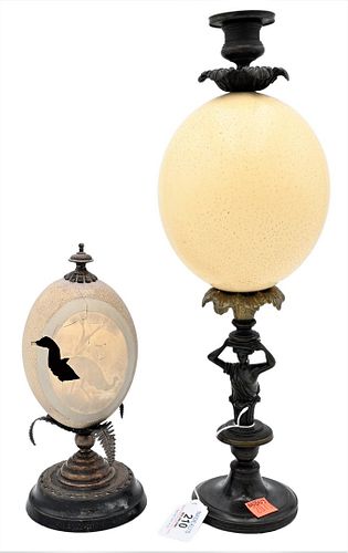 TWO MOUNTED EGGSTwo Mounted Eggs,