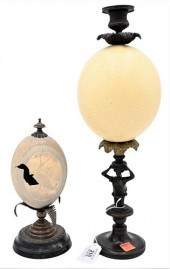 TWO MOUNTED EGGSTwo Mounted Eg