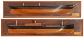 TWO MOUNTED HALF HULL MODELS 2