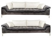 TWO MOURA STARR LEATHER SOFASu