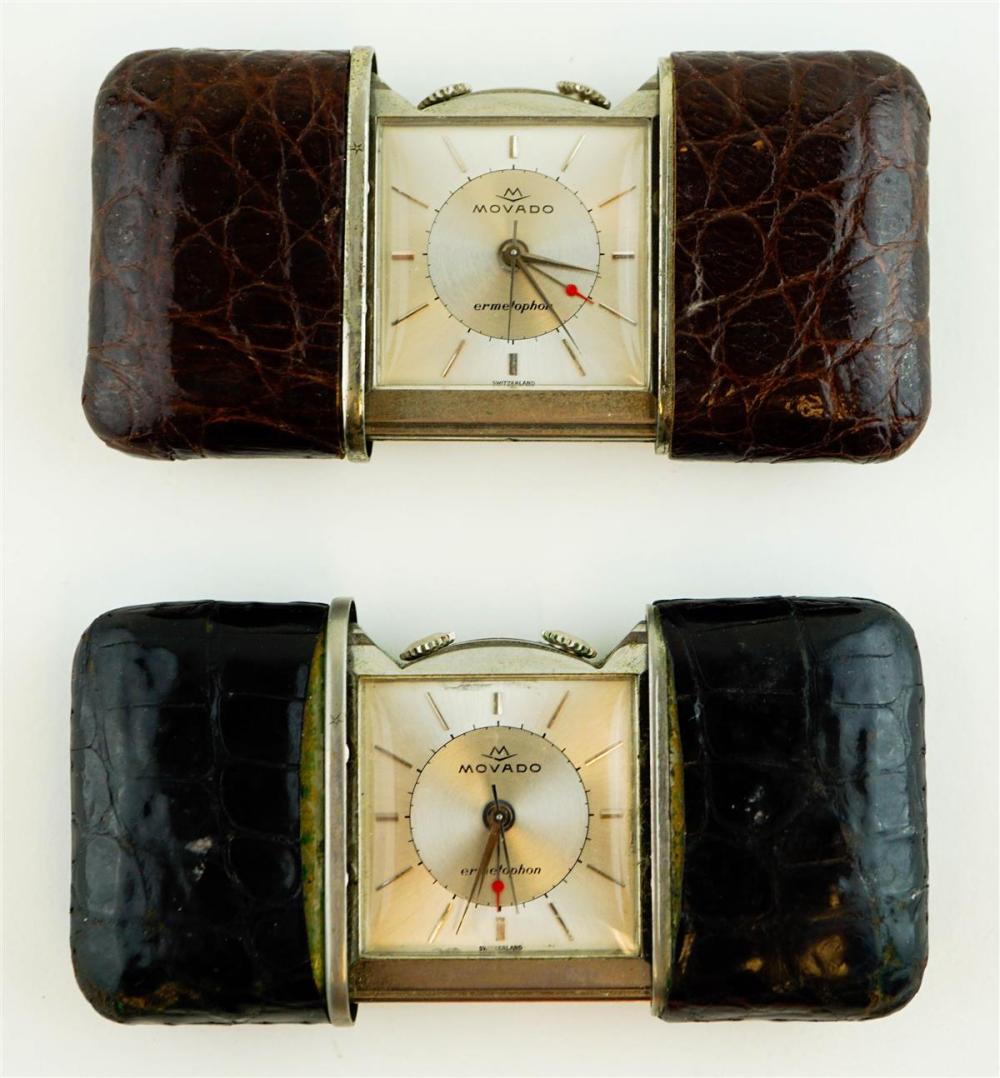 TWO MOVADO TRAVEL CLOCKSTWO