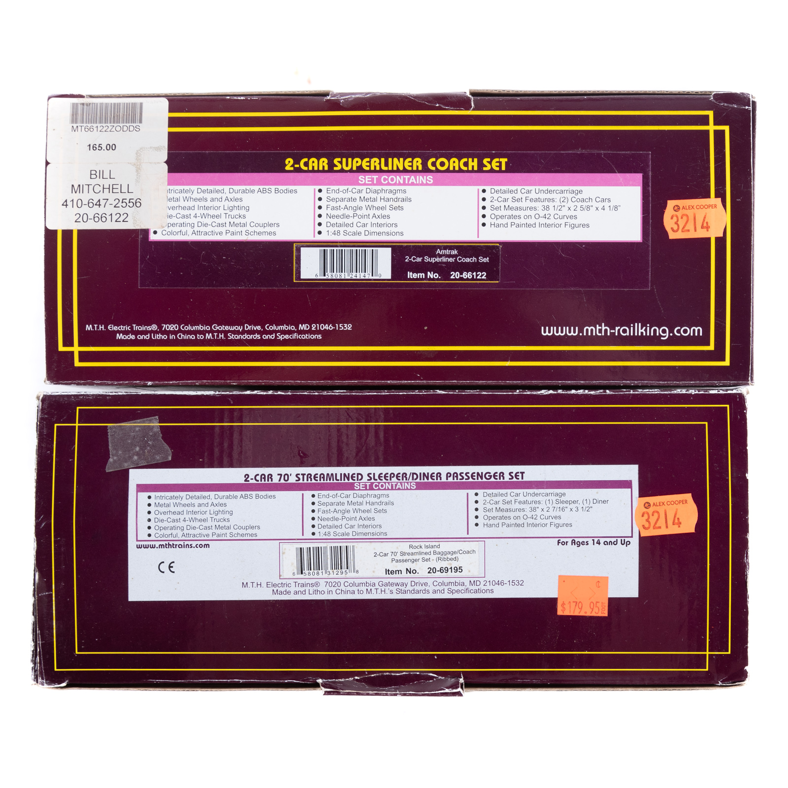 TWO M.T.H. COACH SETS Including