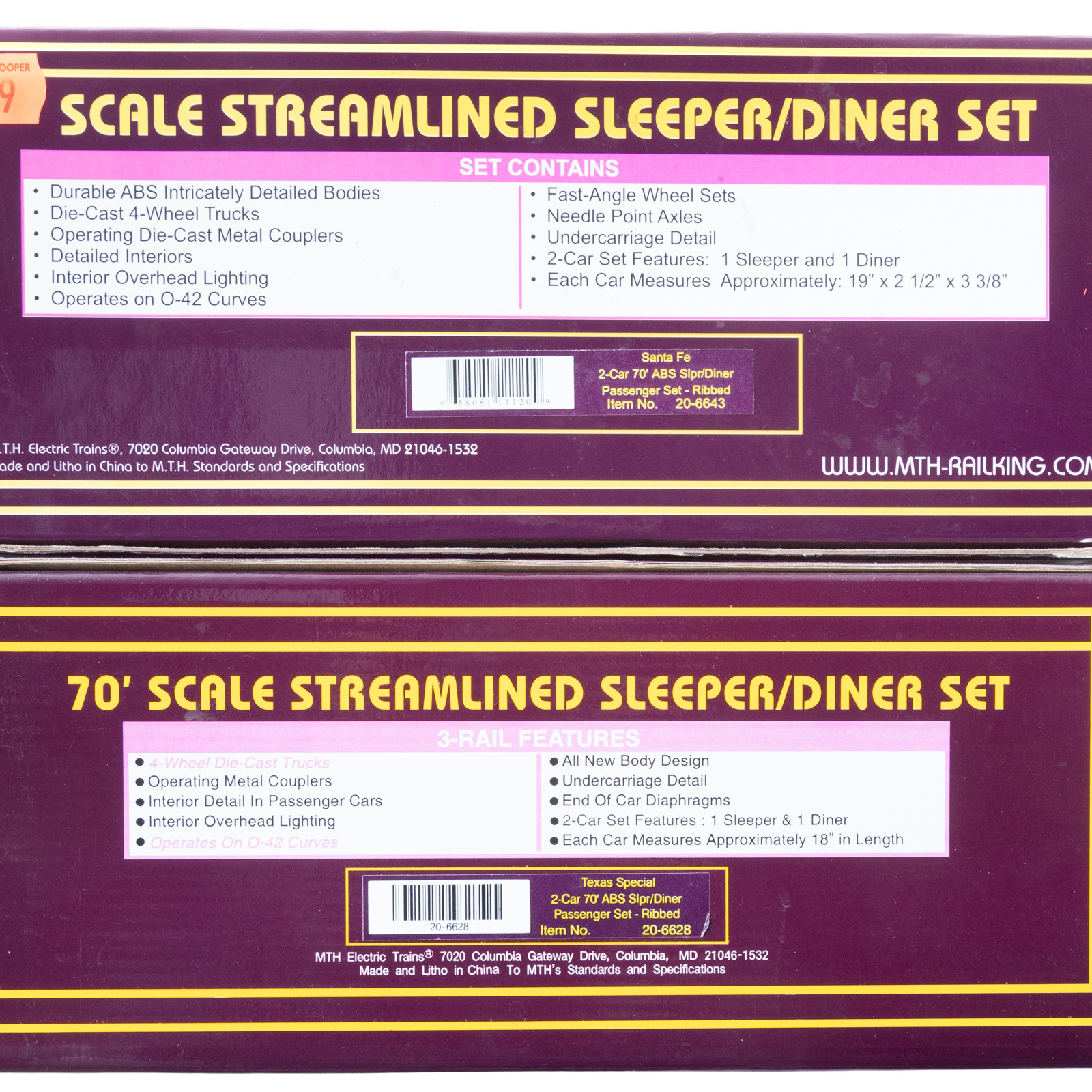 TWO M.T.H. SCALE STREAMLINED