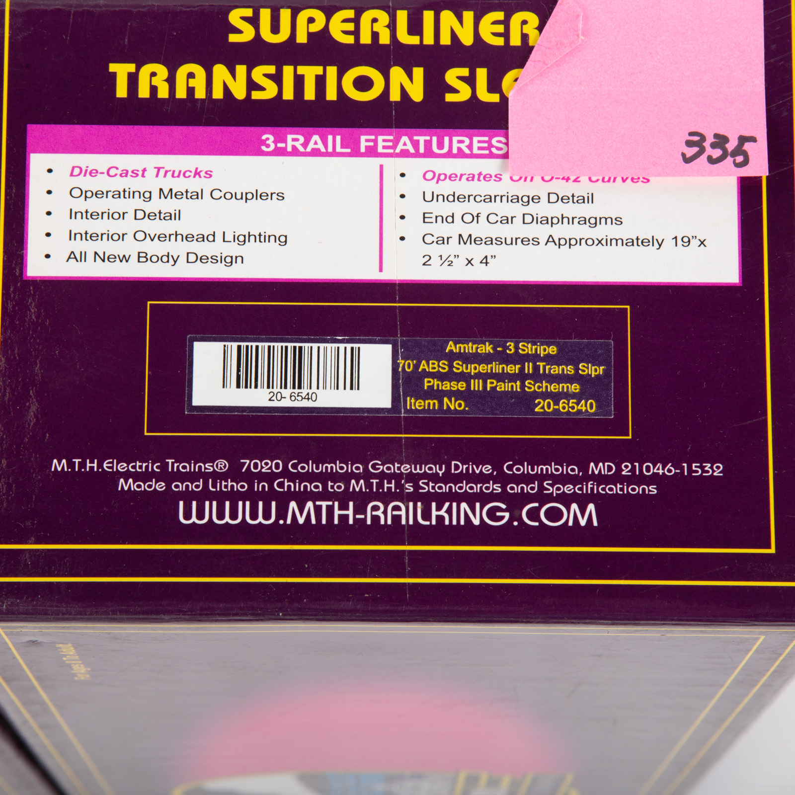 TWO M.T.H. SUPERLINER TRANSITION
