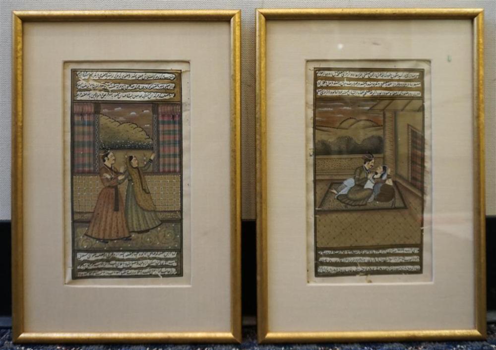 TWO MUGHAL PAINTINGS OF COURTING